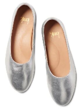 Gorgeous soft leather Ballet Flat Shoes in Silver - Brand: BEEK